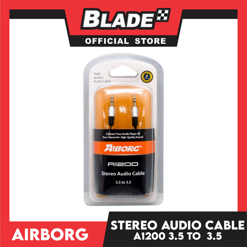 Aiborg 2 meters 3.5mm to 3.5mm Male Stereo Audio Cable A1200 (Black)