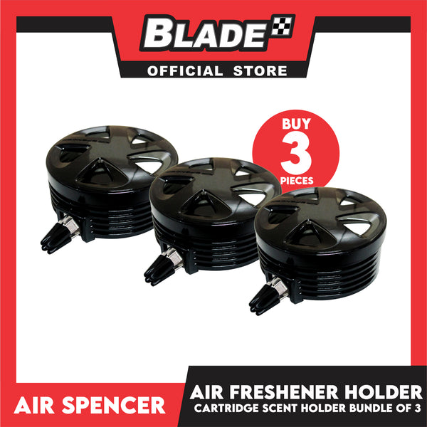 3pcs Air Spencer Air Freshener Cartridge Scent Holder Bundles (Black)