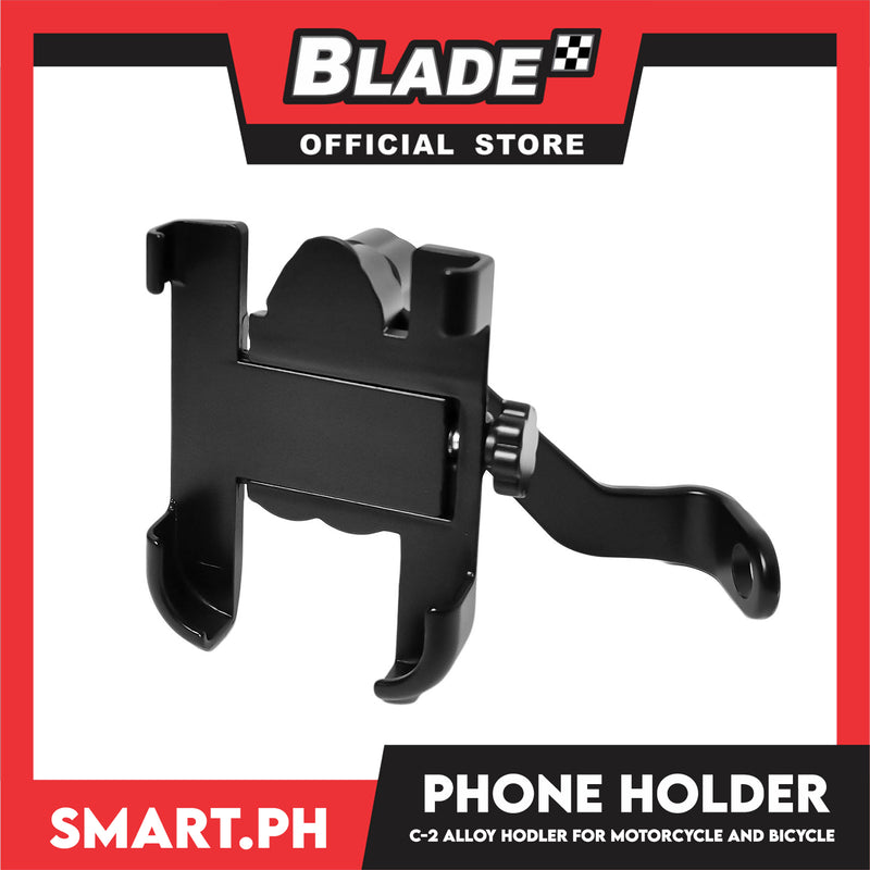 Phone Mount Holder Universal (C2 - Black) For Bicycle And Motorcycle Phone Holder, Adjustable Phone Mount for Electric, Mountain, Scooter, and Bikes