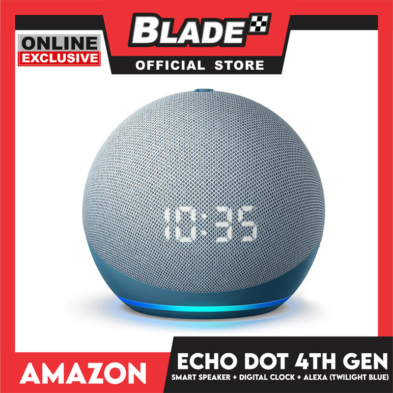 Amazon Echo Dot 4th Generation Smart Bluetooth Speaker with Clock (Twilight Blue)