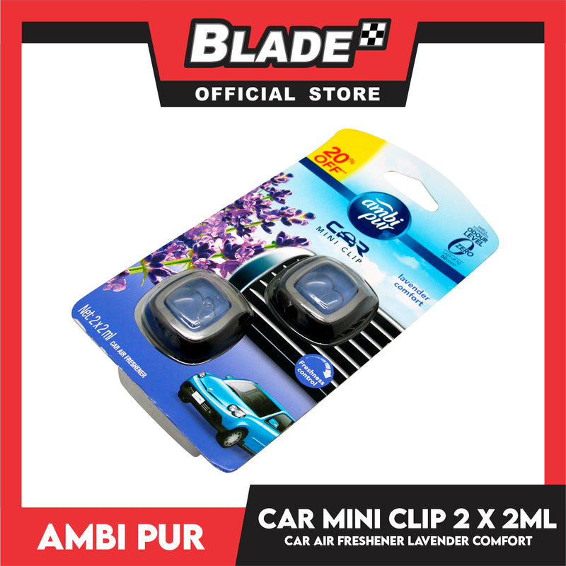 AmbiPur Car Air Freshener Mini clip (Lavender Comfort) 2 x 2ml.