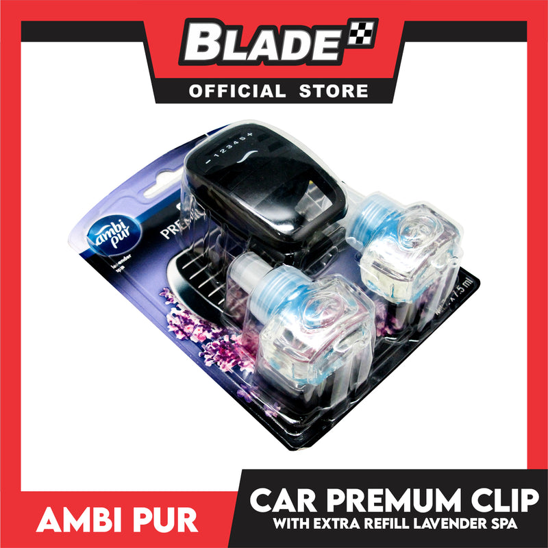 AmbiPur Car Air Freshener Mini Clip (Lavender Spa) with Two Extra Refill x