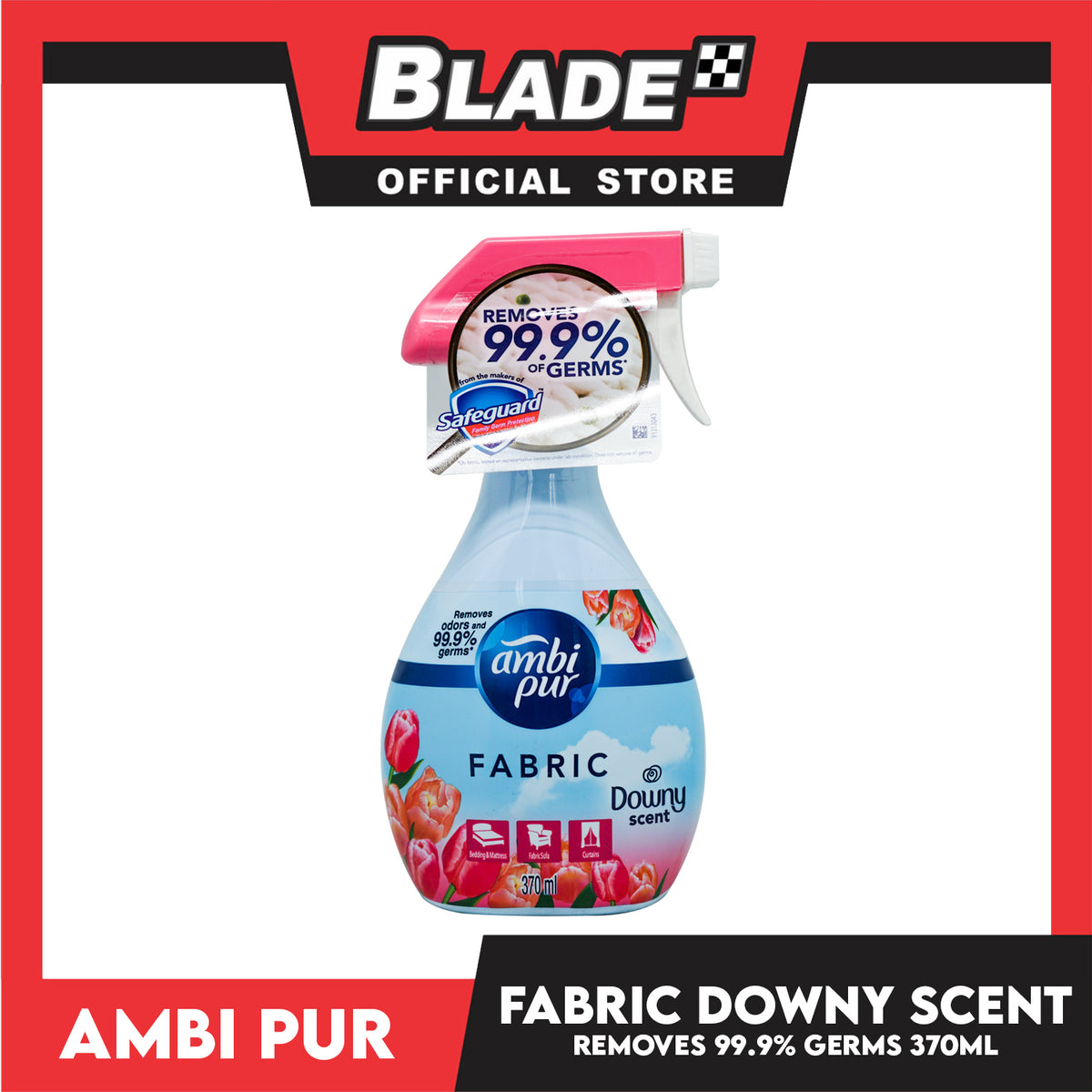 Ambi Pur Fabric Downy Scent 370ml Removes Odors and 99.9% Germs