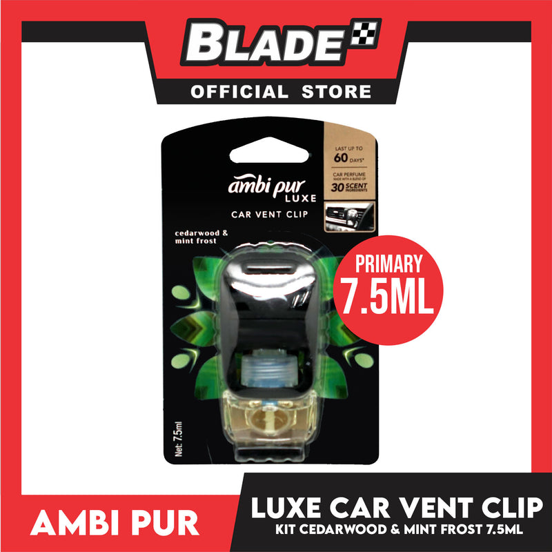 Ambi Pur Luxe Car Vent Clip Kit 7.5ml Cedarwood & Mintfrost –