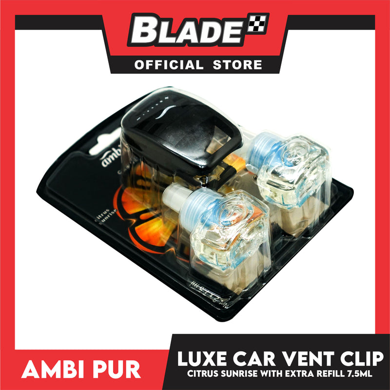 Ambi Pur Luxe Car Vent Clip with Extra Refill 7.5ml x 2 Citrus Sunrise
