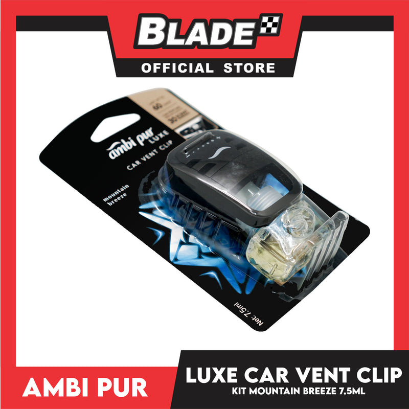 Ambi Pur Luxe Car Vent Clip Kit 7.5ml Mountain Breeze