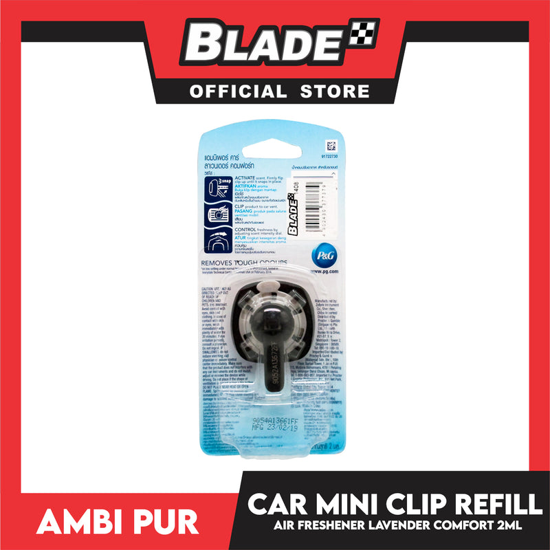 Ambi Pur Car Air Freshener Mini Clip (Lavender Comfort) 2ml