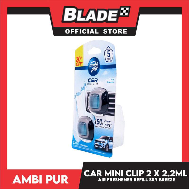 Ambi Pur Car Air Freshener Mini Clip 2.2ml Sky Breeze