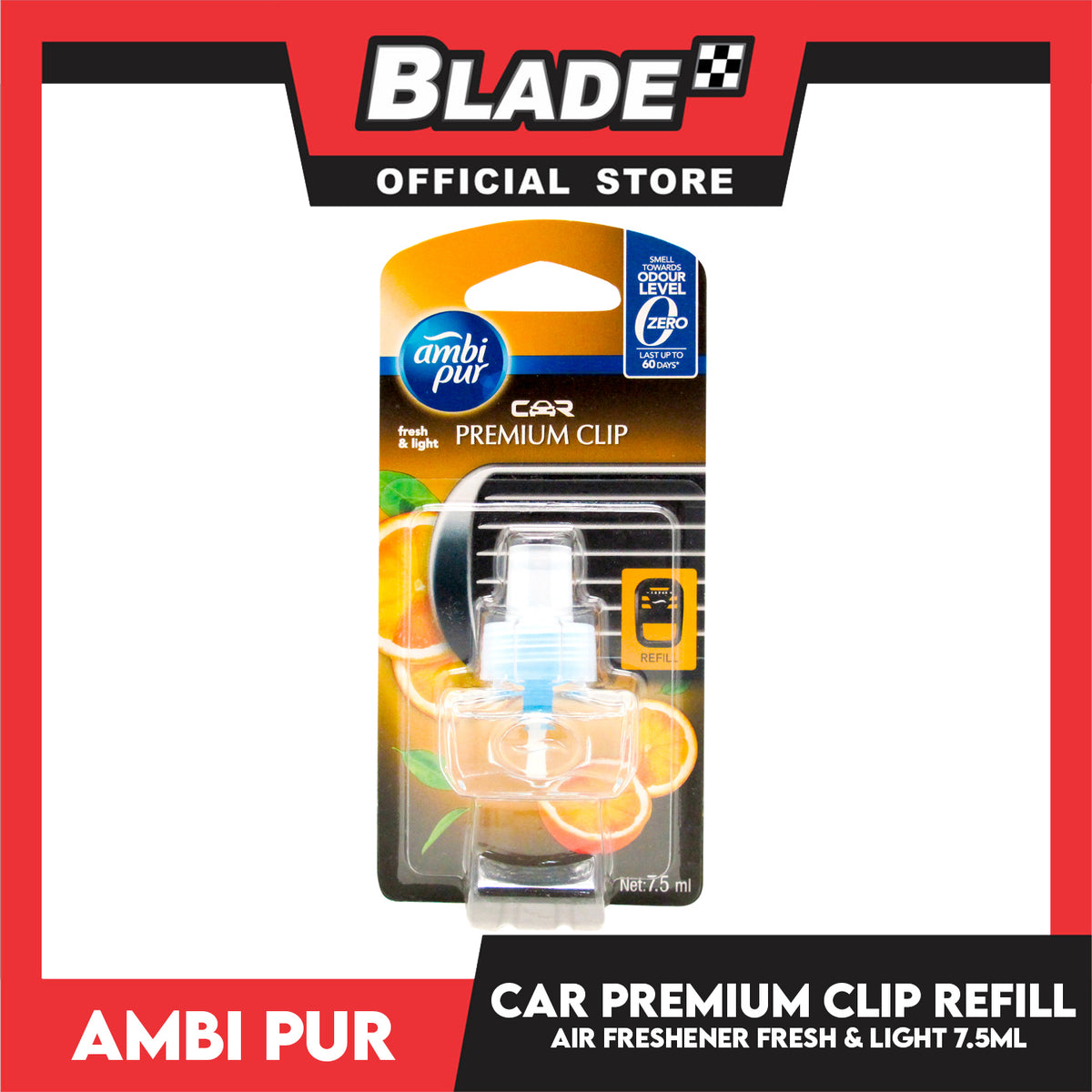 Ambi Pur Car Air Freshener Premium Clip (Fresh & Light) 7.5ml