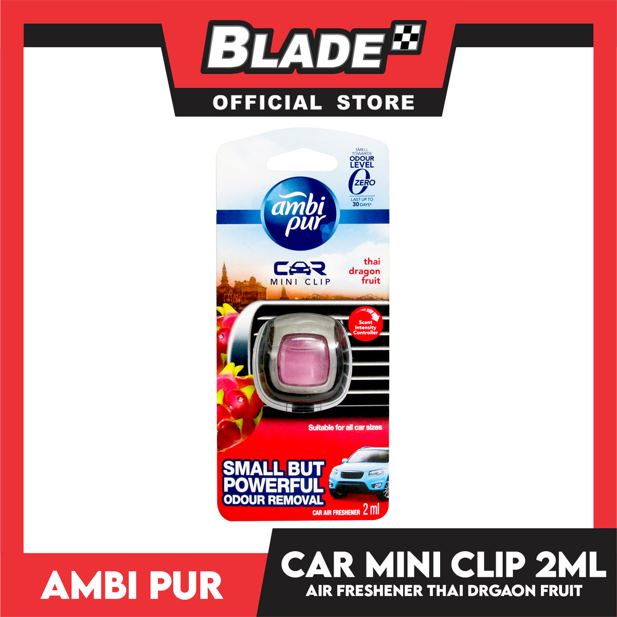 Ambi Pur Car Air Freshener Mini Clip (Thai Dragon Fruit) 2ml.