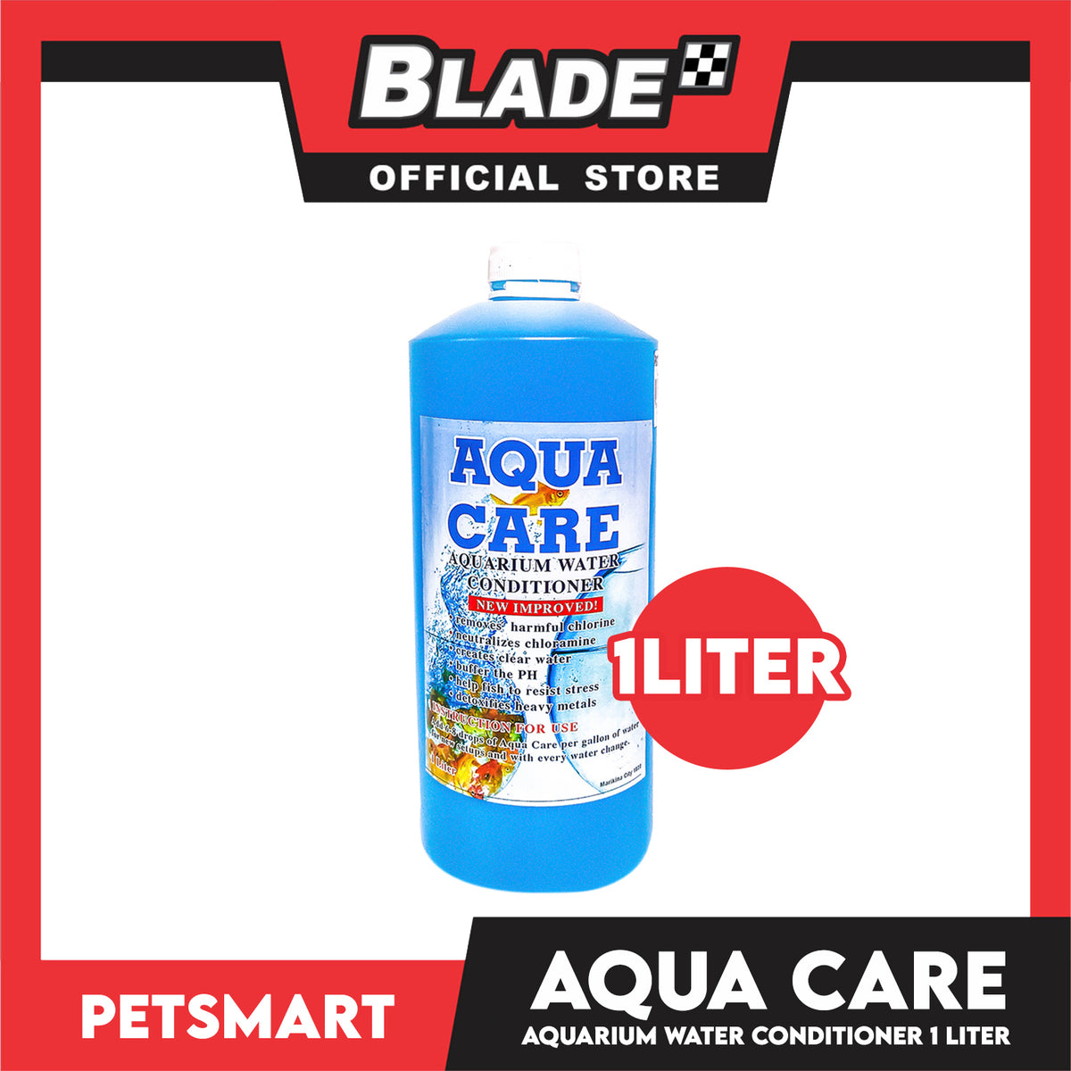 Aqua Care Aquarium Water Conditioner With Vitamin B-Complex 1 Liter Removes Harmful Chlorine, Creates Clear Water