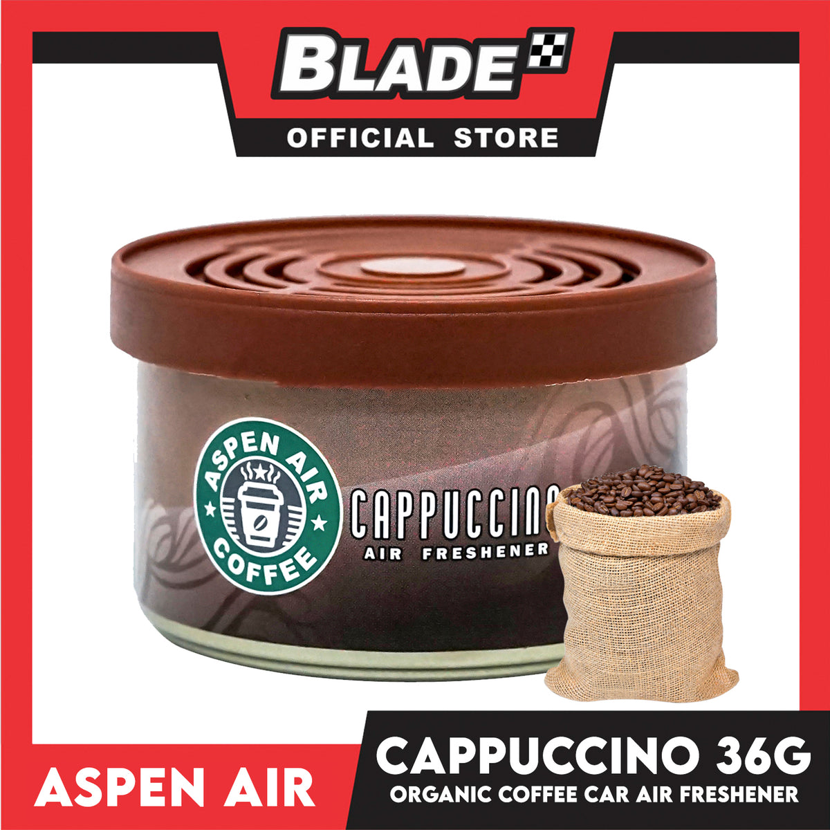 Aspen Air Car Air Freshener Organic Coffee 36g- Different Coffee Flavors