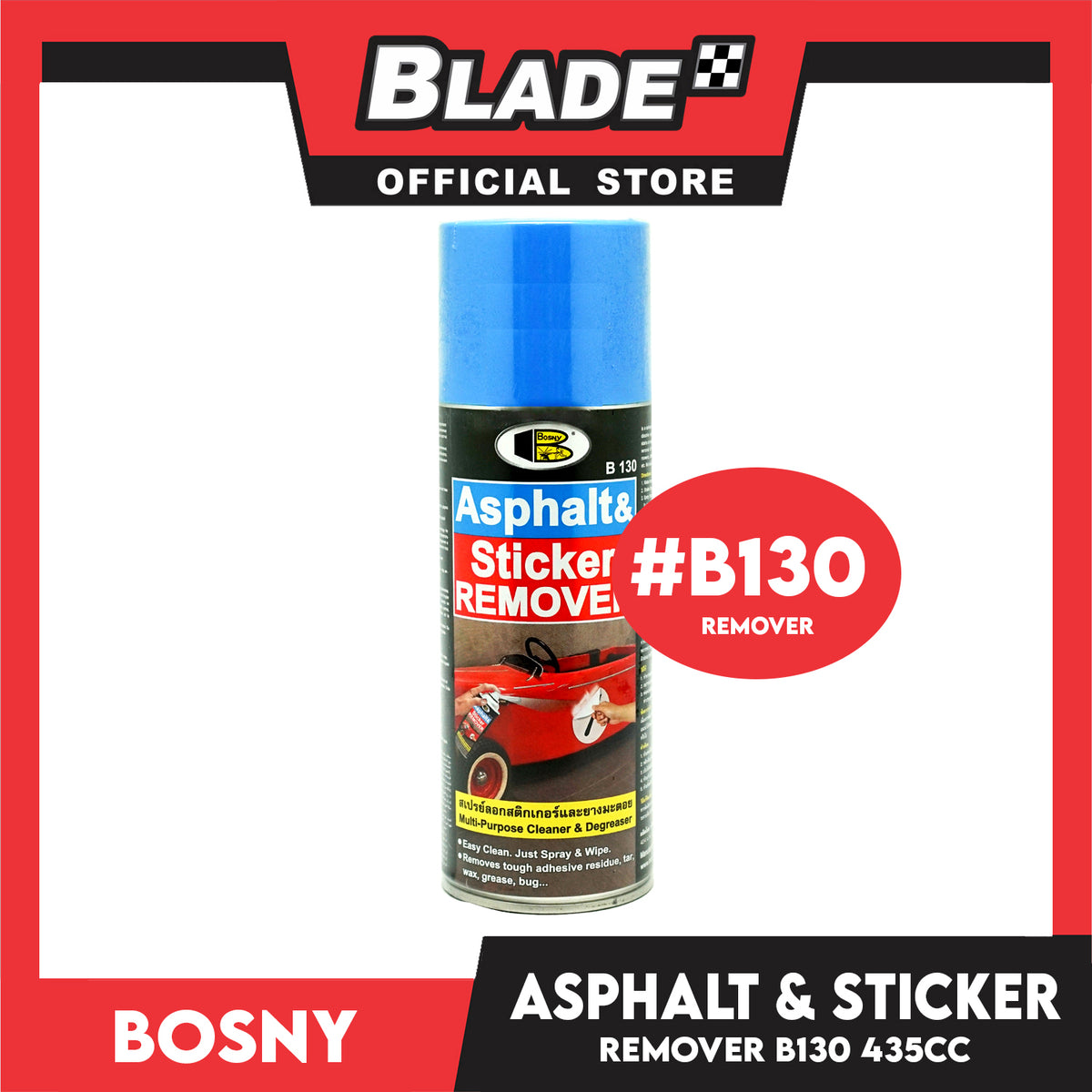 Bosny Asphalt & Sticker Remover B130 435cc for Multi-Purpose Cleaner & Degreaser