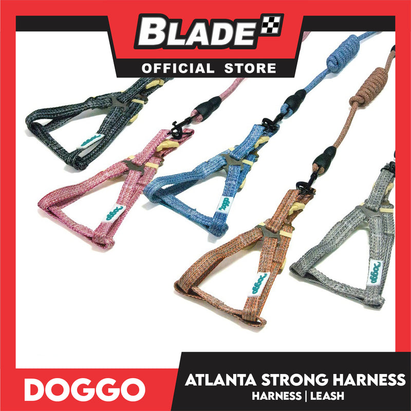 Doggo Atlanta Strong Harness and Leash Set Large (Blue)