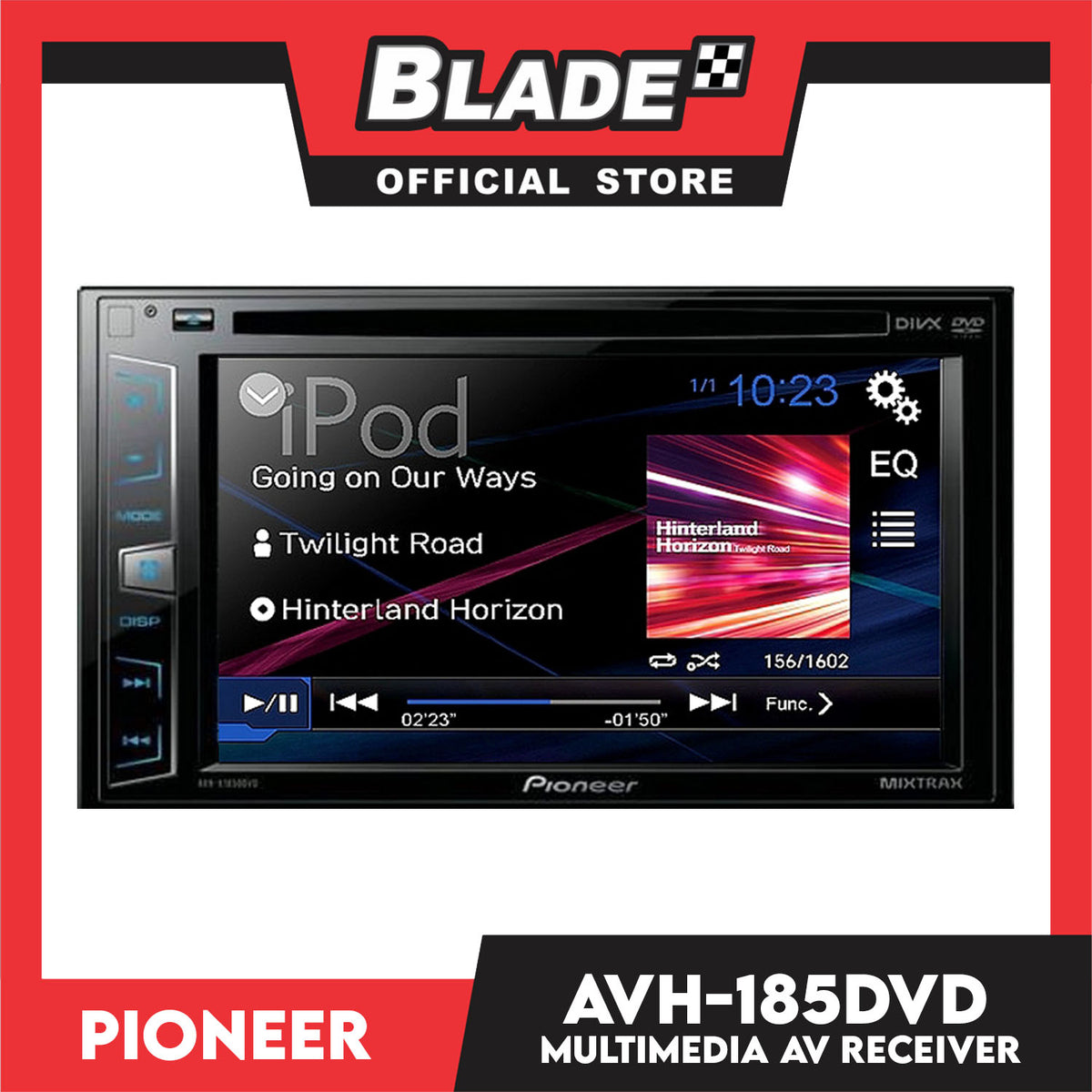 Pioneer AVH-185DVD In-Dash Double-DIN DVD Multimedia AV Receiver with 6.2 WVGA Touchscreen Display, and Direct Control for iPod/iPhone
