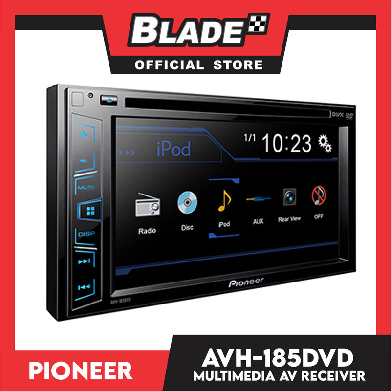 Pioneer AVH-185DVD In-Dash Double-DIN DVD Multimedia AV Receiver with 6.2 WVGA Touchscreen Display, and Direct Control for iPod/iPhone