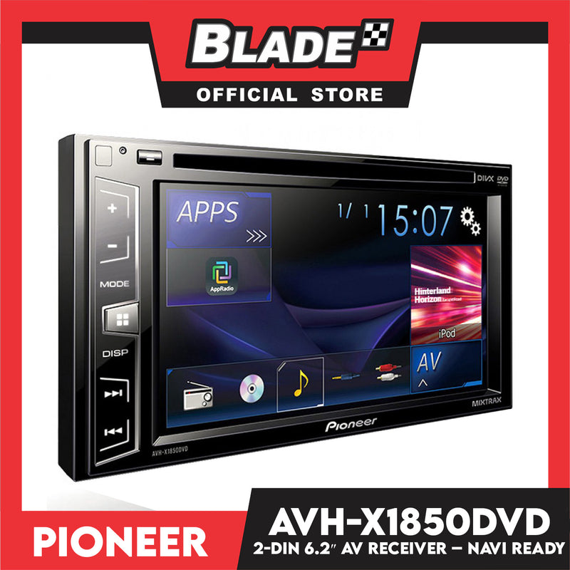 Pioneer AVH-X1850 DVD In-Dash Double-DIN DVD Multimedia AV Receiver with 6.2 WVGA Touchscreen Display, MIXTRAX, and Direct Control for iPod/iPhone and Android
