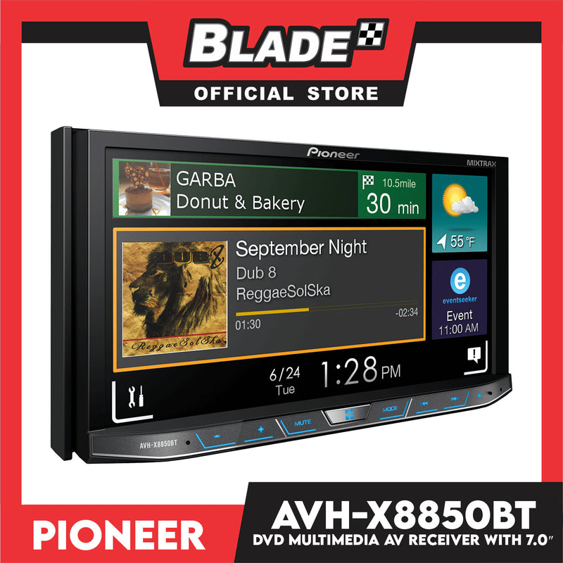 Pioneer AVH-X8850BT 7 2-Din DVD, CD, Dual USB, SD, BT, Apple Car Play, MIXTRAX