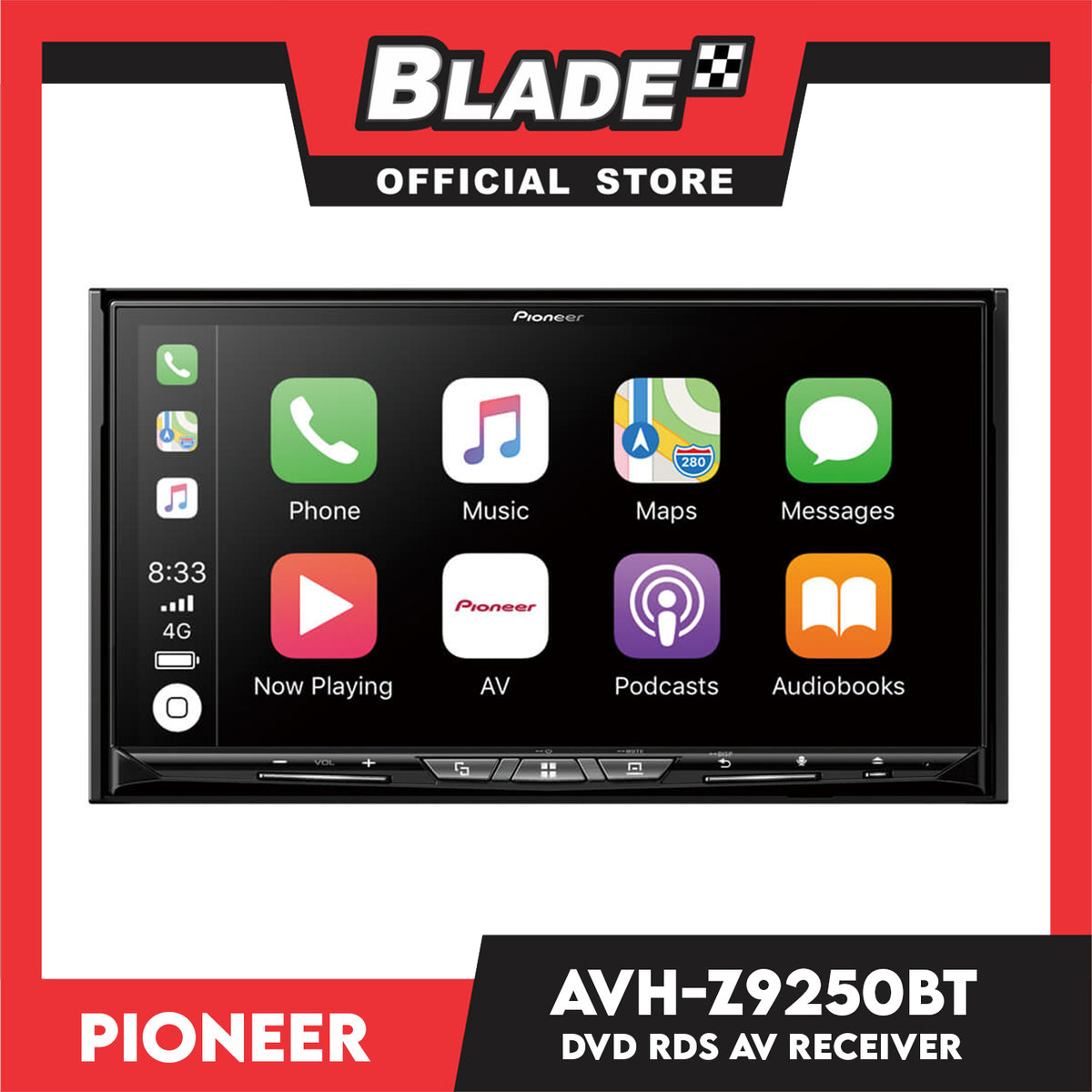 Pioneer AVH-Z9250BT 7'' WVGA DVD RDS AV Receiver Touchscreen Display