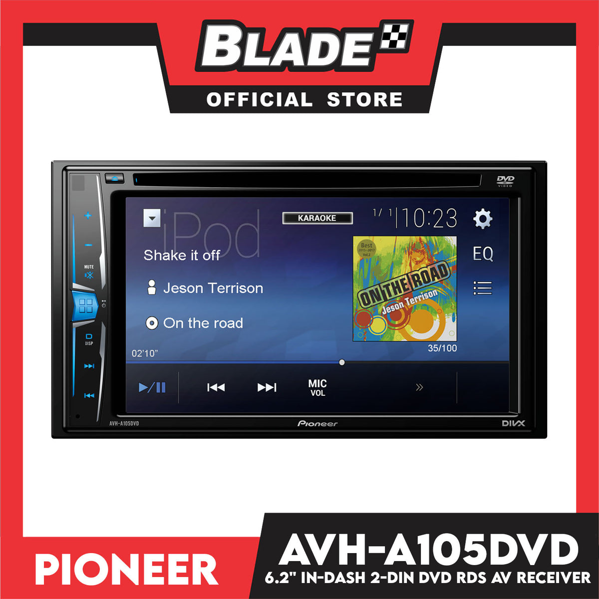 Pioneer AVH-A105DVD 6.2 In-Dash 2-Din DVD RDS AV Receiver