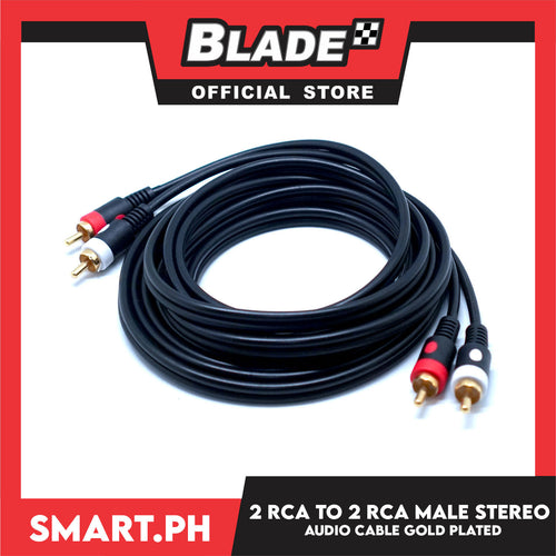 1.5 Meters 2 RCA to 2 RCA Male Stereo Audio Cable Gold Plated for Home Theater, HDTV,Gaming Consoles