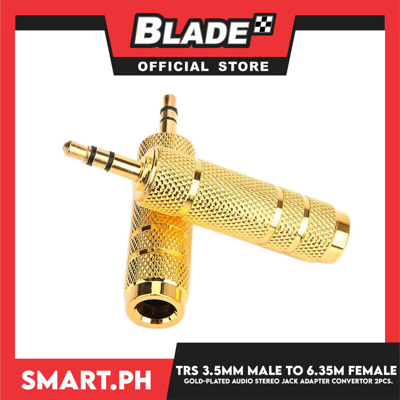 2Pcs (1/4 inch) Male to (1/8 inch) Female Stereo Audio Adapter Gold Plated Converter for Guitar, Headphones, Amplifier and More