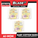 Ainon Baby Super Fine Power Stem Cotton Buds Spiral 240 Tips AN517B (Set of 3)