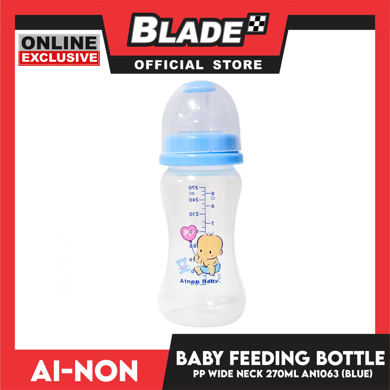 Ainon Baby Feeding Bottle PP Wide Neck 270ml AN1063 (Blue)
