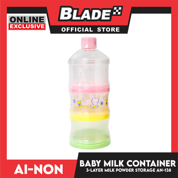 Ainon Baby 3-Layer Milk Powder Formula Container AN138P (Pink)