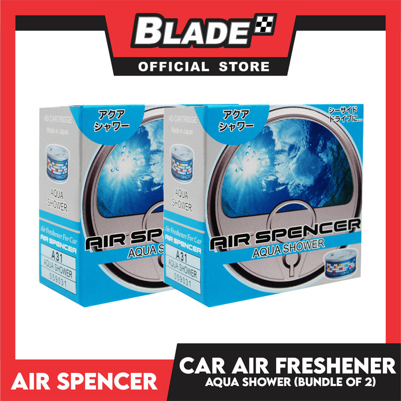 2pcs Air Spencer Car Air Freshener with 1pc Holder (Aqua Shower) Heavy Duty, Last Long