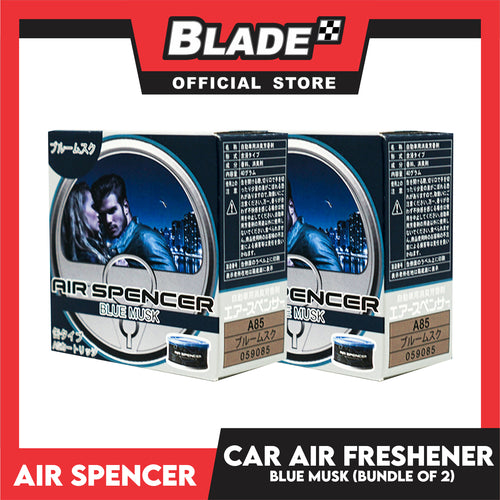 2pcs Air Spencer Car Air Freshener with 1pc Holder (Blue Musk) Heavy Duty, Last Long