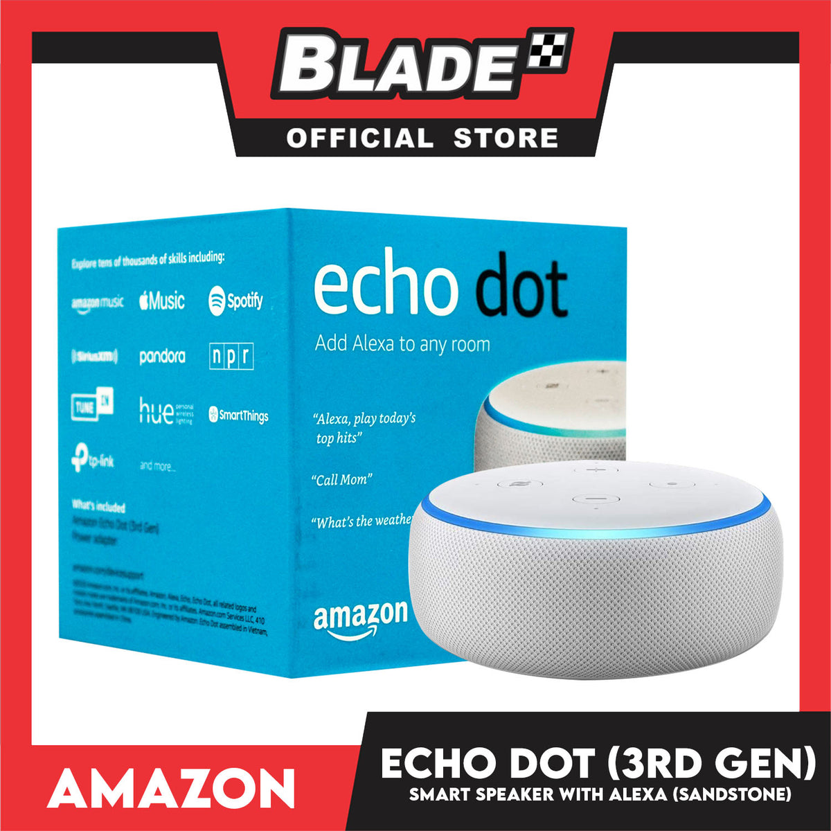 Amazon Echo Dot Smart Speaker with Alexa (3rd Generation) Sandstone