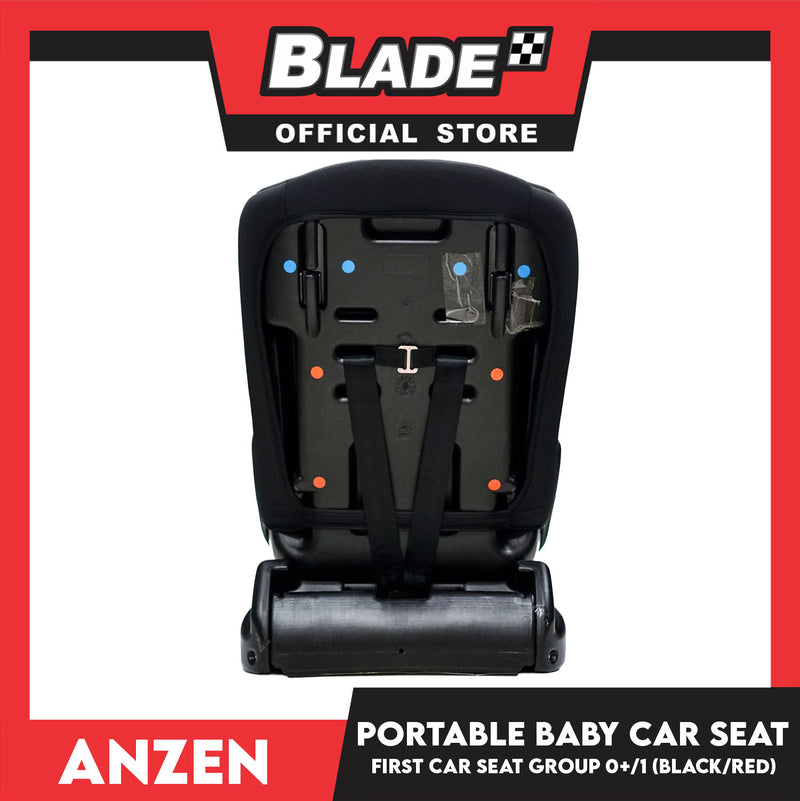 Anzen Portable Child Safety Car Seat Convertible Car Seat, First Car Seat Group 0+/1 (Black/Red) Suitable for Infant, Children Birth up to 4 Years