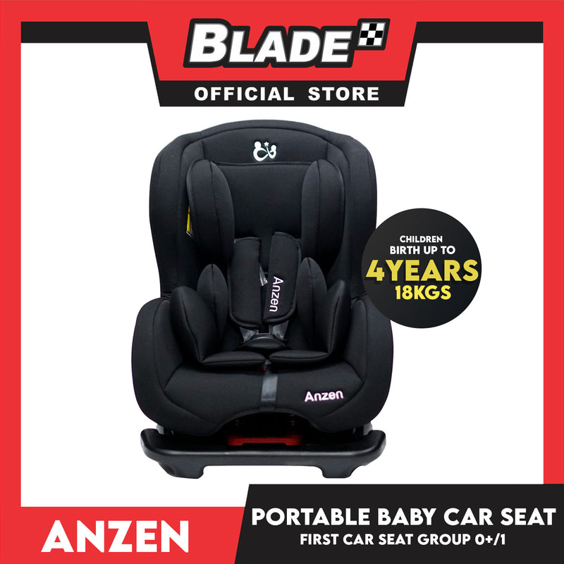 Anzen Portable Child Safety Car Seat Convertible Car Seat, First Car Seat Group 0+/1 (Black) Suitable for Infant, Children Birth up to 4 Years