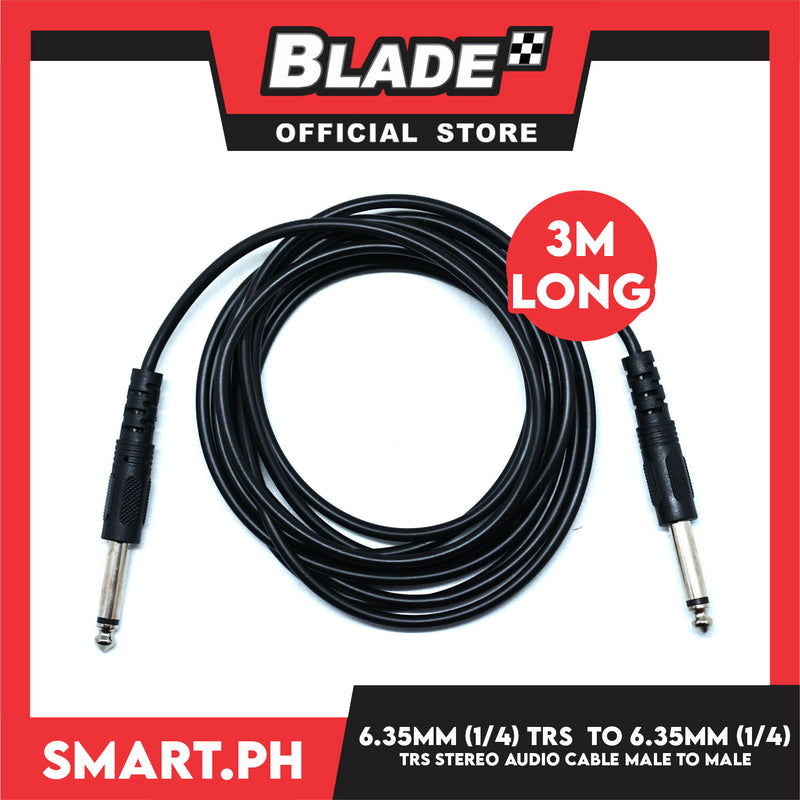 thumbnail image 2 of 5 Pack - 6Ft 1/4\" Stereo TRS Male To Male Guitar DJ Speaker PA Instrument Cable 2 of 13