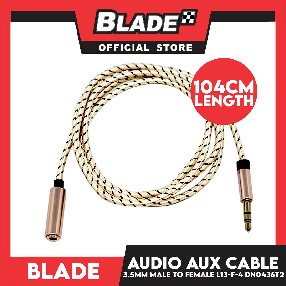3.5mm Audio Aux Cable Male to Female 104cm Length L13-F-4 DN0436T2