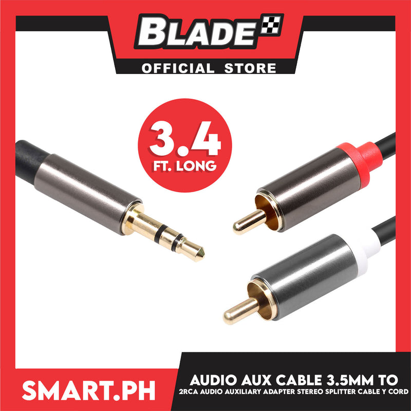 thumbnail image 2 of AIA 5ft 3.5mm To RCA Cable - 2RCA To Aux Stereo Audio Y-Cable, Male To Male Connectors 2 of 4
