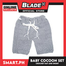Baby Crochet Short and Winter Warm Hat Cocoon Set (Grey)