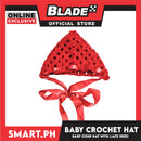 Baby Crochet Cone Hat with Lace (Red)