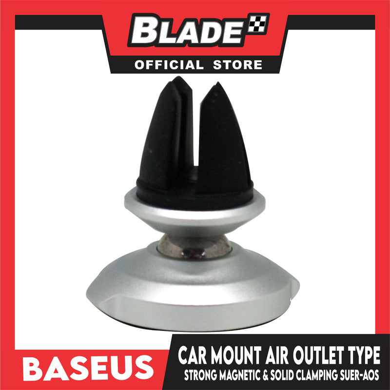 Baseus Car Mount Strong Magnetic & Solid Clamping SUER-AOS (Silver) 360 Deg. Rotation Air Outlet Type