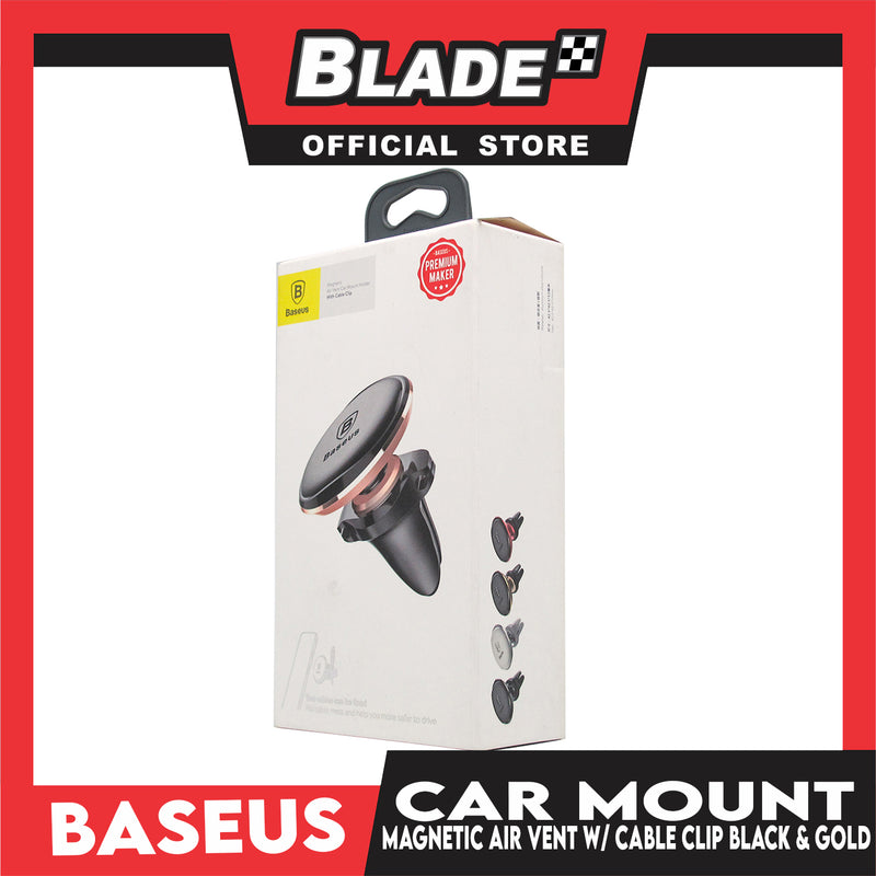 Baseus Car Mount Holder Magnetic Air Vent with Cable Clip SUGX-AOV (Black & Gold)