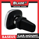 Baseus Privity Series Pro Air Outlet Magnet Bracket Genuine Leather Phone Holder SUMQ-PR01 (Black with Silver) Car Mount Phone Holder