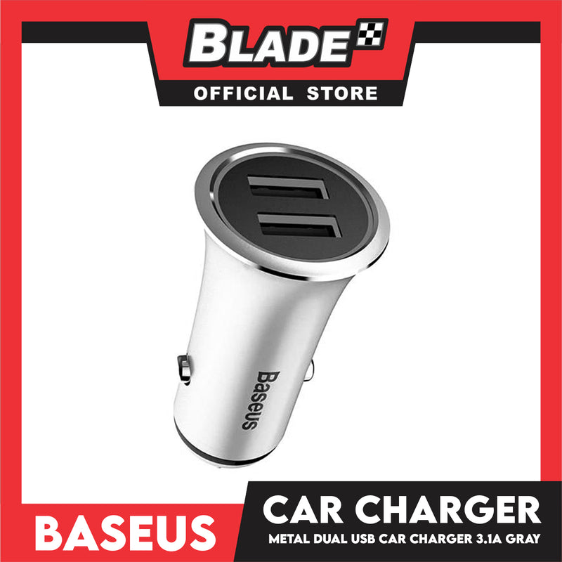 Baseus Trumpet Metal Car Charger MTL CCLB-OG (Gray) Dual USB Output, 3.1A