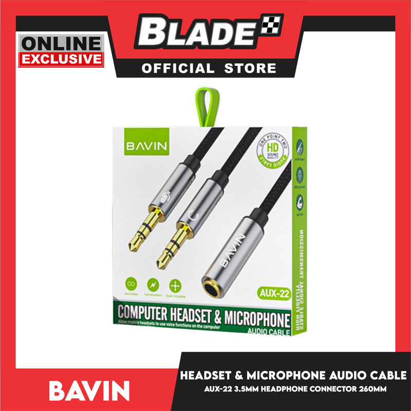 Bavin Earphone AUX-22 Computer Headset And Microphone Audio Cable 3.5mm Earphone Stereo Microphone Mic Audio Splitter AUX Cable For Computer Jack 3.5mm