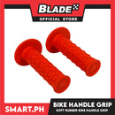 Bicycle Nice Handle Grip (Red Color, Skull Design) Comfortable Handlebar Rubber, Non-Slip