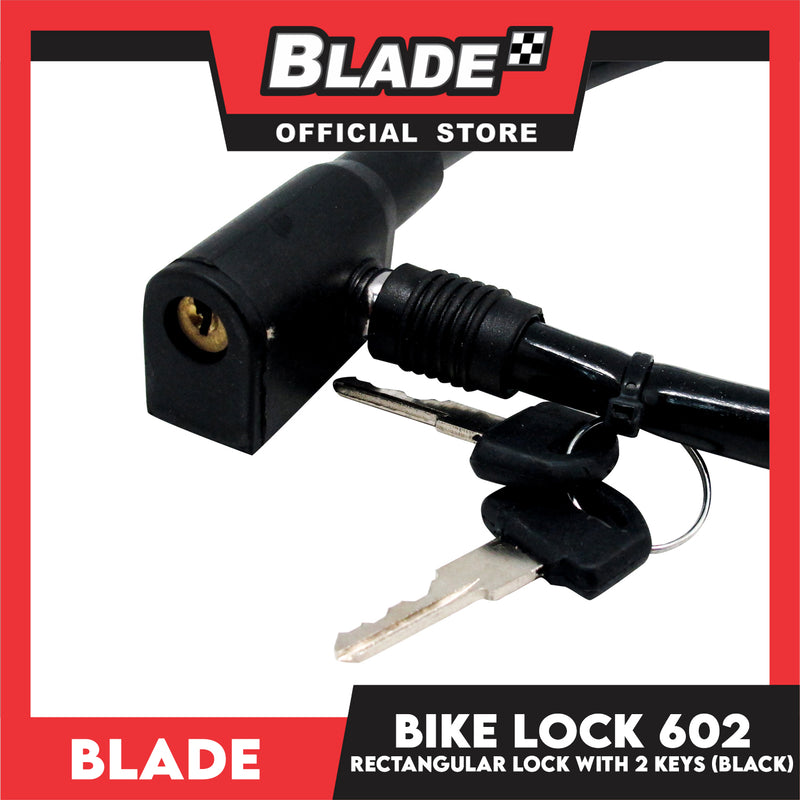 Blade Bike Lock 602 Rectangular Lock with 2 Keys (Black)