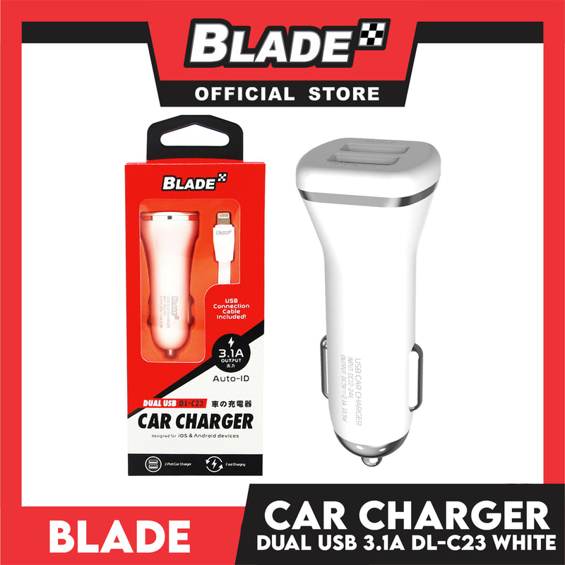 Blade Car Charger Dual USB DL-C23 3.1A White