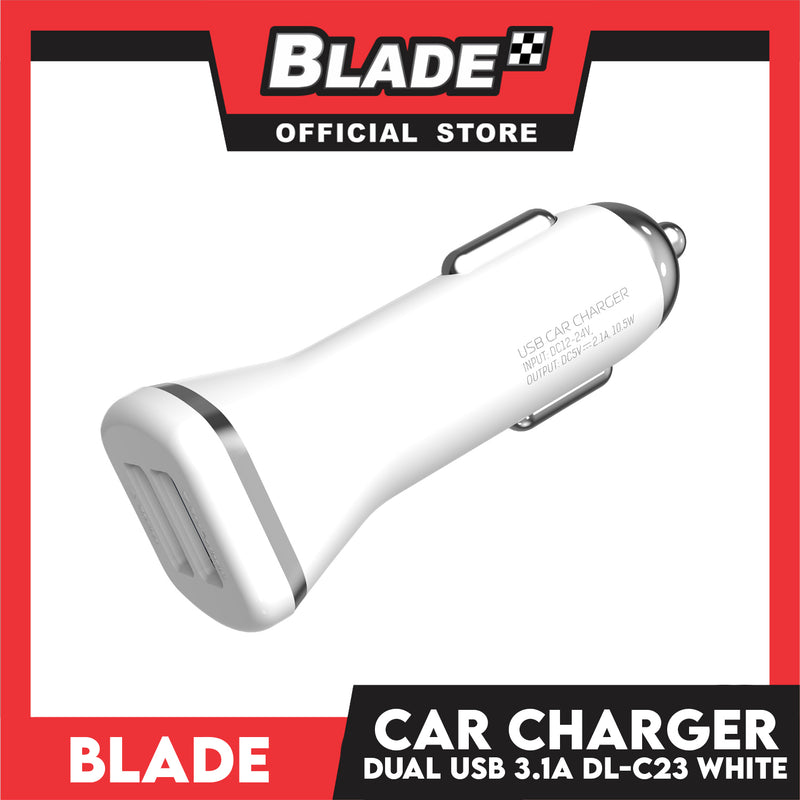 Blade Car Charger Dual USB DL-C23 3.1A White