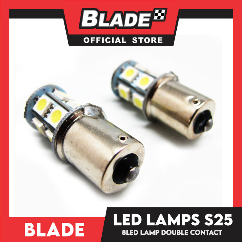Blade LED Bulb 8-LED S25 Decorative Double Contact White