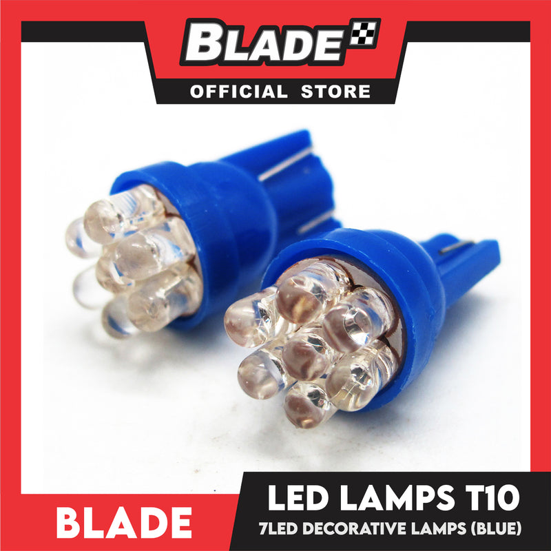Blade Decorative LED Lamps (Set of 2) T10-7LED 12V (Blue)